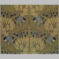 Textile design by C F A Voysey, produced by Alexander Morton & Co in 1898..jpg